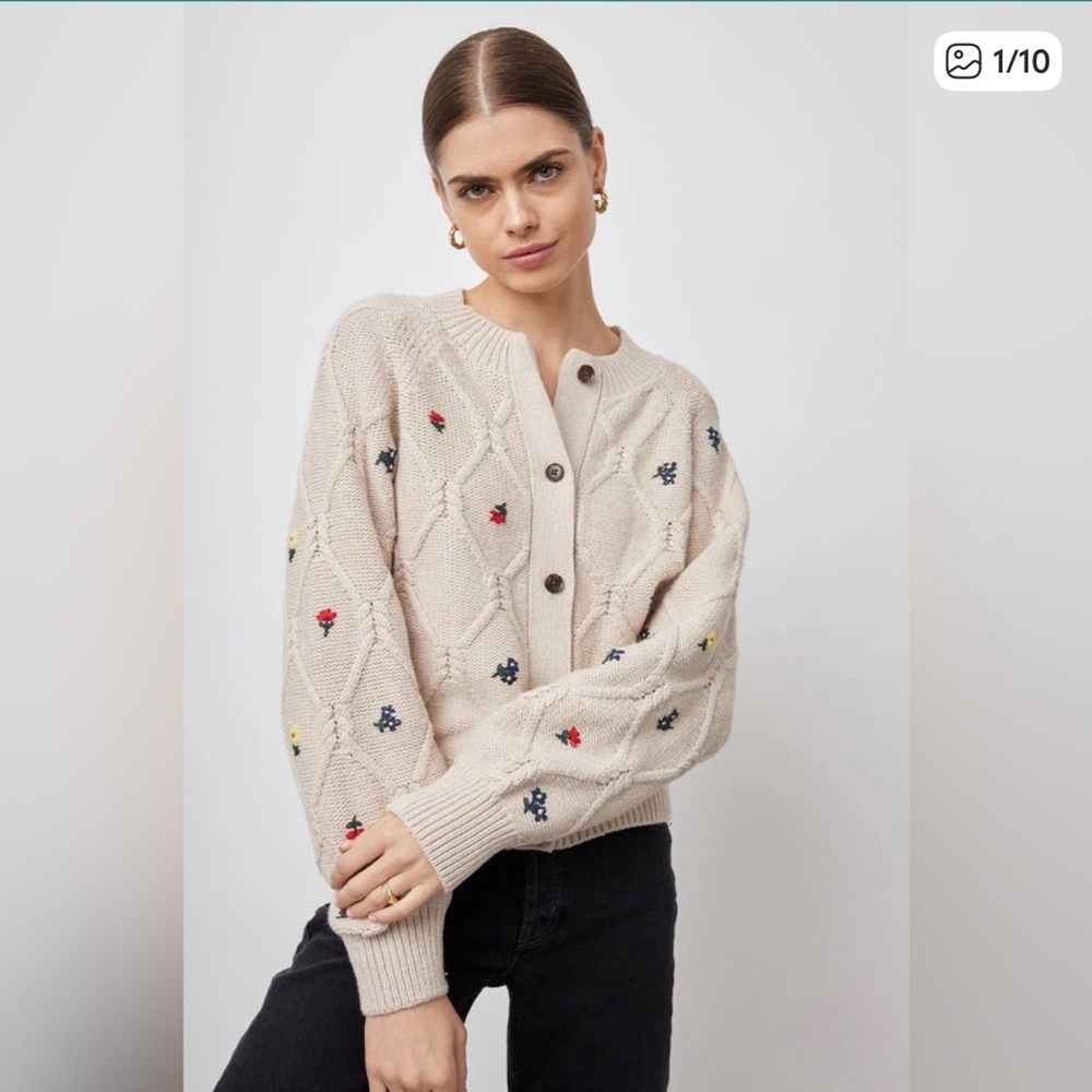 Rails / Laurie Beige Cardigan with Floral Embroidery s